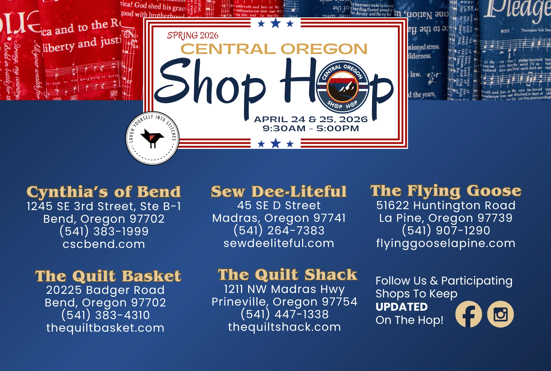 Spring 2026 Central Oregon Shop Hop